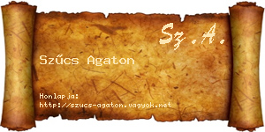 Szűcs Agaton névjegykártya